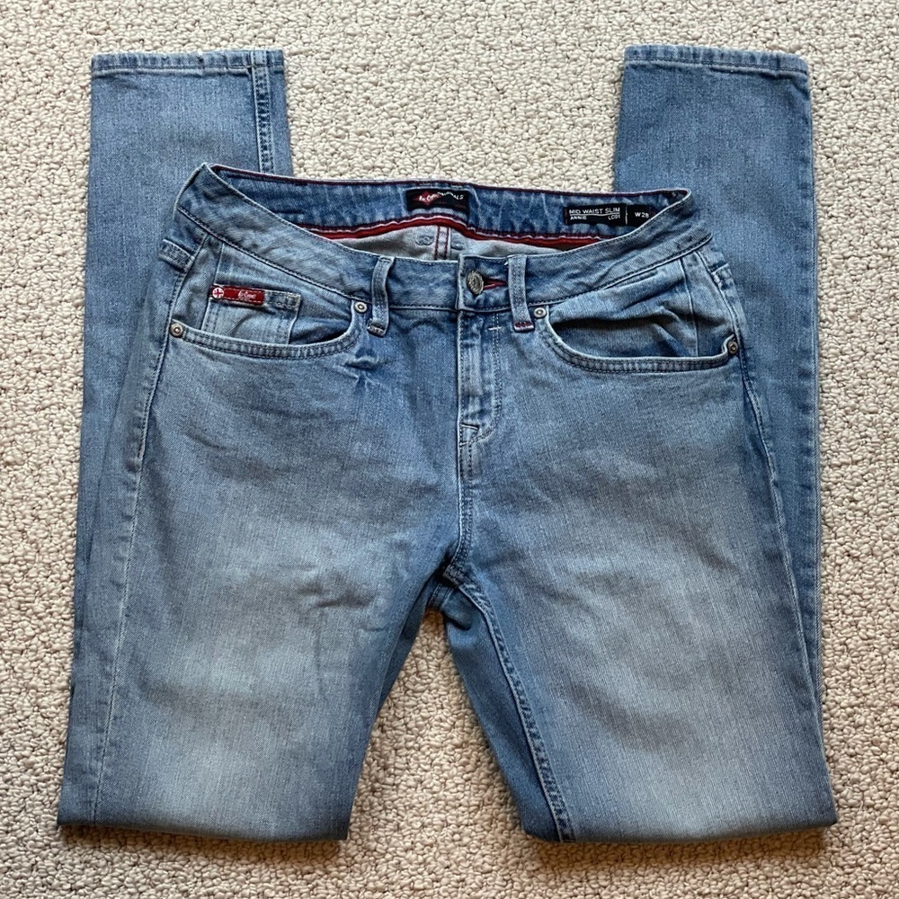 Lee Cooper Annie Mid Waist Slim Light Wash Women’s‎ Jeans Sz 28